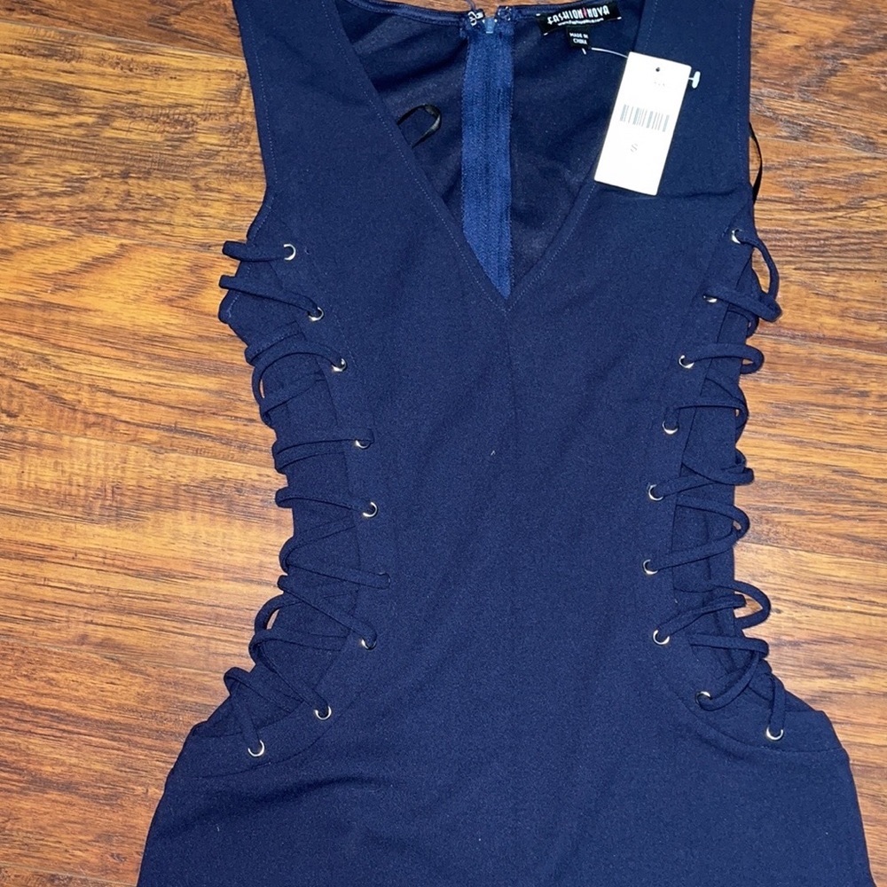 Romper with lace up detail-Fashion Nova